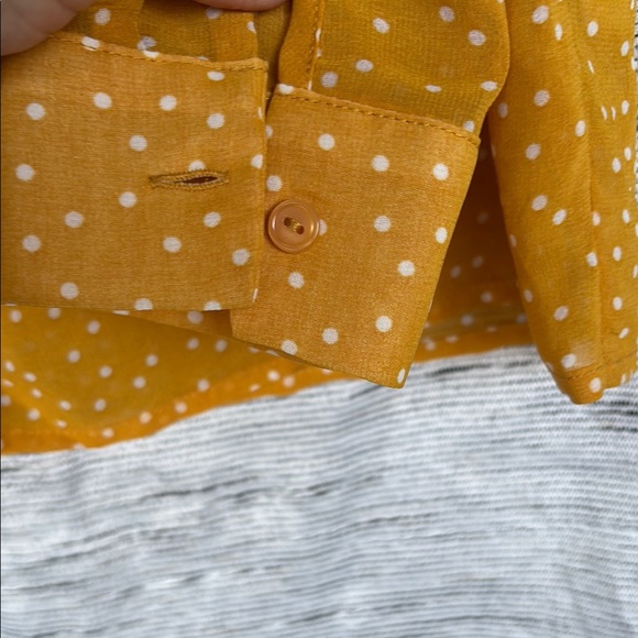 H&M Yellow Long Sleeve Tie Front Blouse - Picture 6 of 12